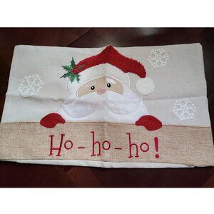 Christmas Throw Pillow Cover Embroidered Decorative Case Holiday Santa Decor 20"